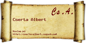 Cserta Albert névjegykártya