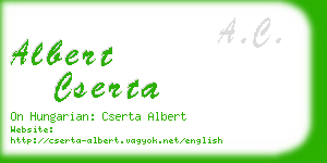 albert cserta business card